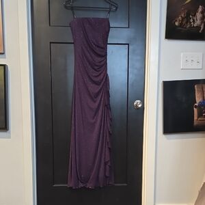 City Triangles Deep Purple Dress, swirly sparkley design, sz S